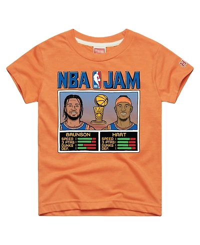 Homage Toddler Jalen Brunson Josh Hart Orange New York Knicks Nba Jam Tri-Blend T-Shirt
