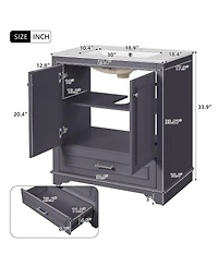 Sillysis Bathroom Vanity with Ceramic Sink, Drawer 2 Soft Close Doors, Adjustable Shelf Storage for Modern