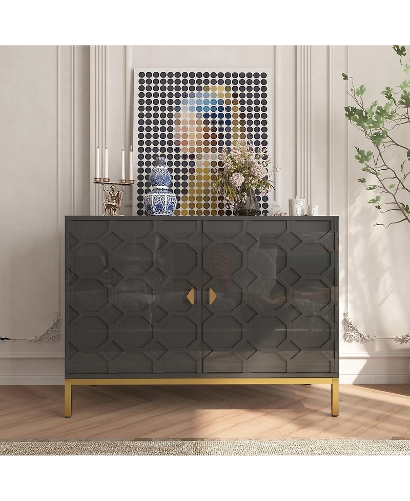 Clihome Freestanding Storage Cabinet 2-Door Accent Cabinet