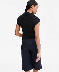 Bar Iii Women's Ribbed Cropped Sweater, Macy's Exclusive