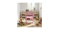 Lucky One 20.7"W Led Nightstand w/ 360 Degree Rotating Drawer Robot Design
