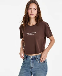 And Now This Women's Cotton Cropped Create Moments Tee, Macy's Exclusive