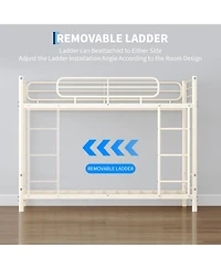 gaomon Twin Over Bunk Bed Frame, Heavy Duty Metal Beds for Kids/Teens/Adults, 450 Lbs Upper and 500 Lower Capacity, Slot