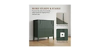 Lucky One 32"W Wide Fluted Nightstand with 3-Drawer
