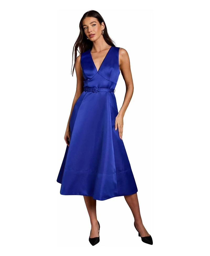Coast Women's V-Neck Satin Midi Dress
