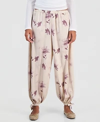And Now This Women's Floral-Print Tie-Hem Balloon Pants, Macy's Exclusive