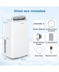 Costway 15000 Btu Portable Air Conditioner with Fan, Dehumidifier, Sleep Mode, 24H Timer