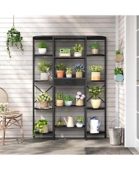 Slickblue Tall Bookcase with 12 Open Shelves and Fabric Storage Drawer