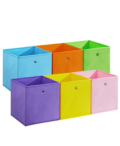 homfan 12-Pack Collapsible Fabric Storage Cubes with Handles, Colorful Organizer Bins for Closet, Shelves, Kids Room