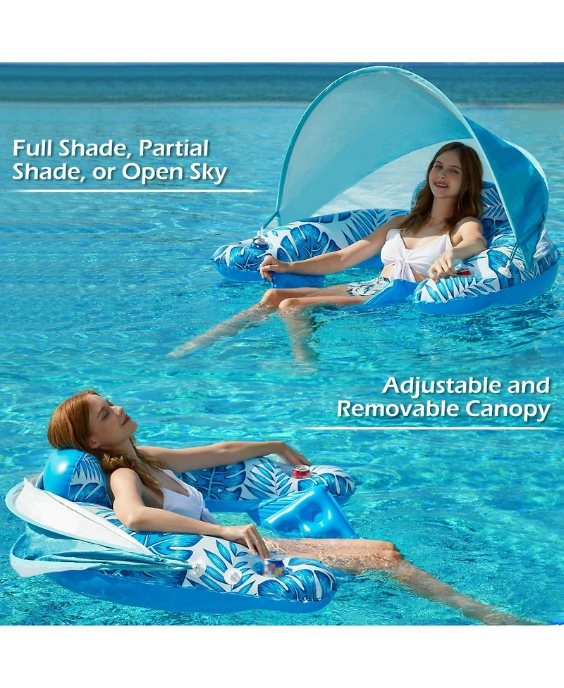 Aofar Pool Float Inflatable Lounge Chair Cup Holder