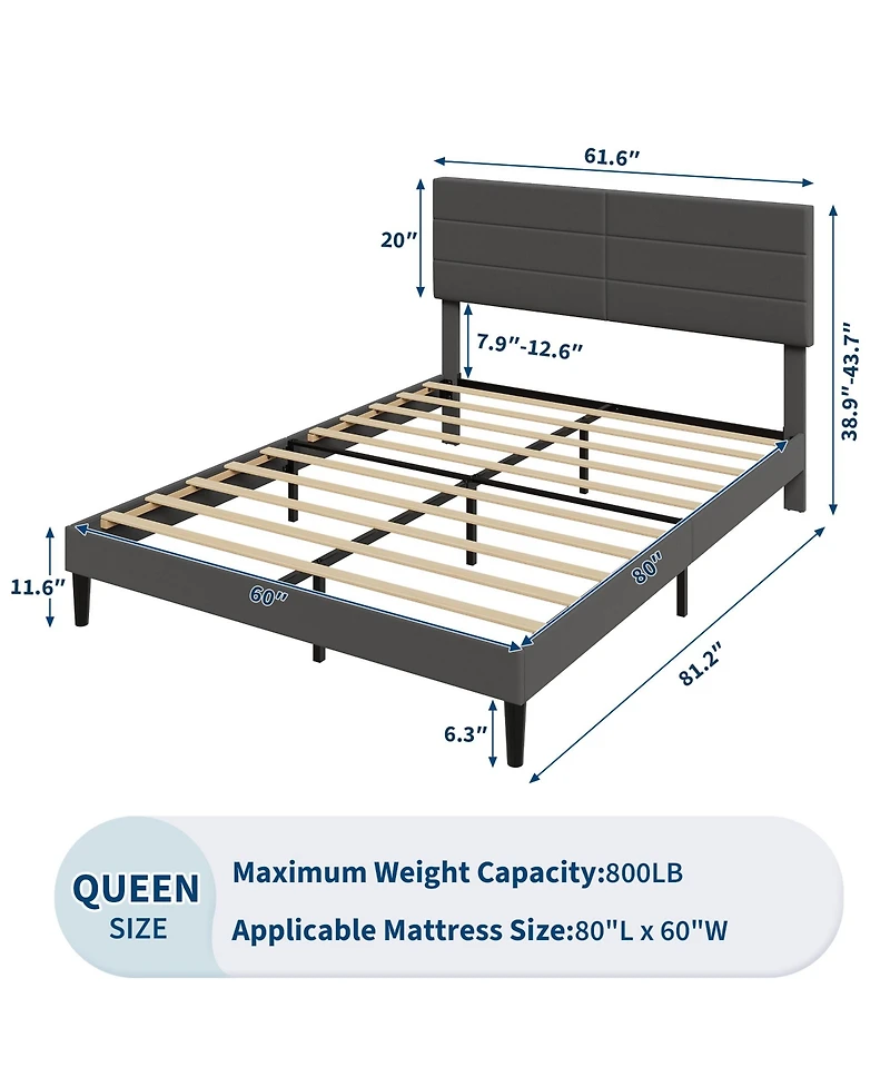 homfan Upholstered Platform Bed Frame