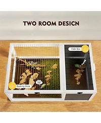Streamdale Furniture 39.5'' Wood Tortoise House Indoor Habitat for Reptiles and Small Animals
