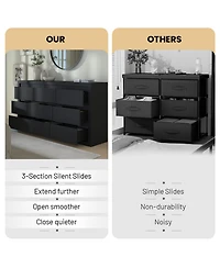homfan 9 Drawer Tv Stand Dresser, 63 Inch Wood Chest of Drawers with Anti Tip Device for Bedroom or Living Room