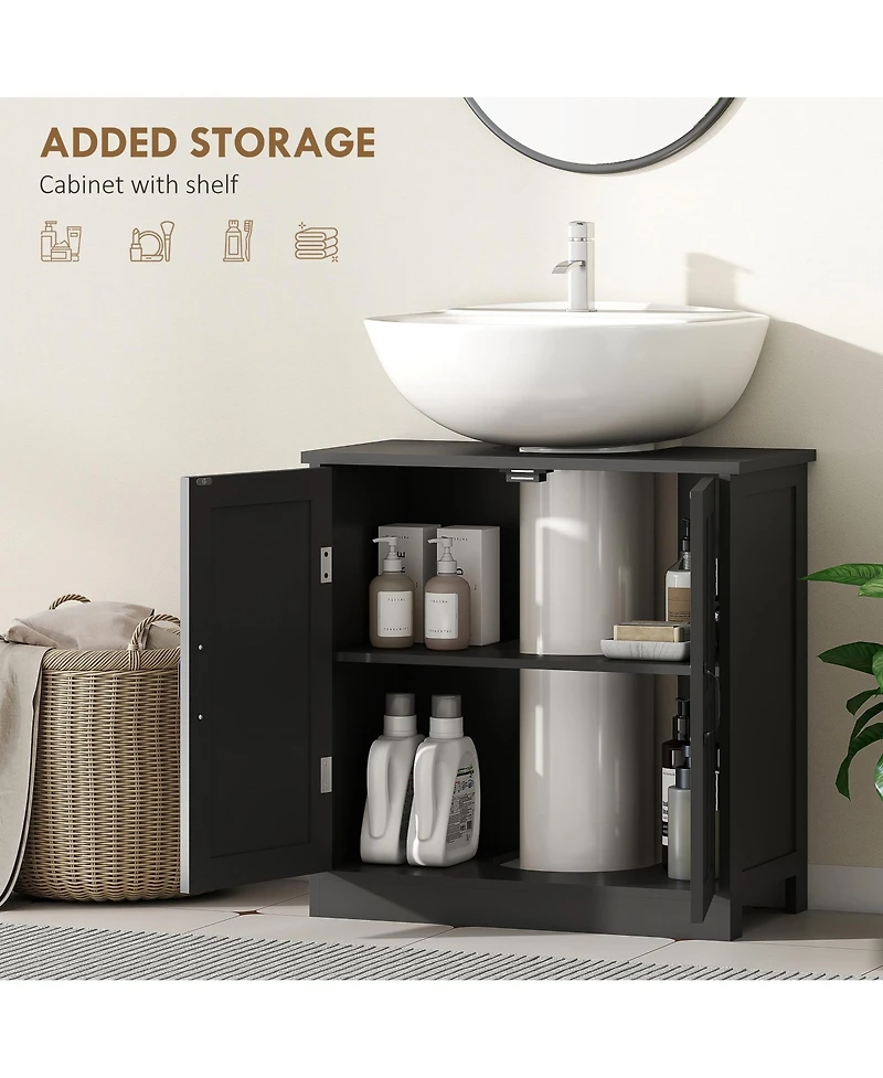 Midola Bathroom Sink Cabinet, Pedestal Sink Cabinet with Adjustable Shelf for Bathroom