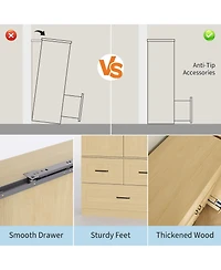homfan Modern Wooden Wardrobe Closet for Bedroom, 70" Freestanding Armoire Cabinet with Hanging Rod, 3 Deep Storage Drawers, Tall Clothes Organizer