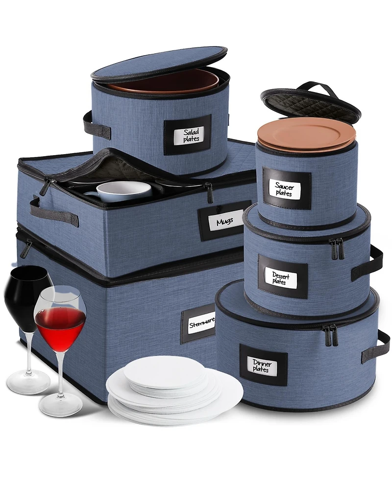StorageBud Fine China Storage Containers, 6 Piece Dish Storage Containers