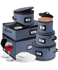 StorageBud Fine China Storage Containers, 6 Piece Dish Storage Containers
