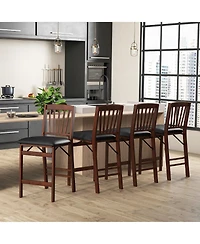 Gymax Set of Counter Height Chairs Folding Kitchen Island Stool with Padded Seat