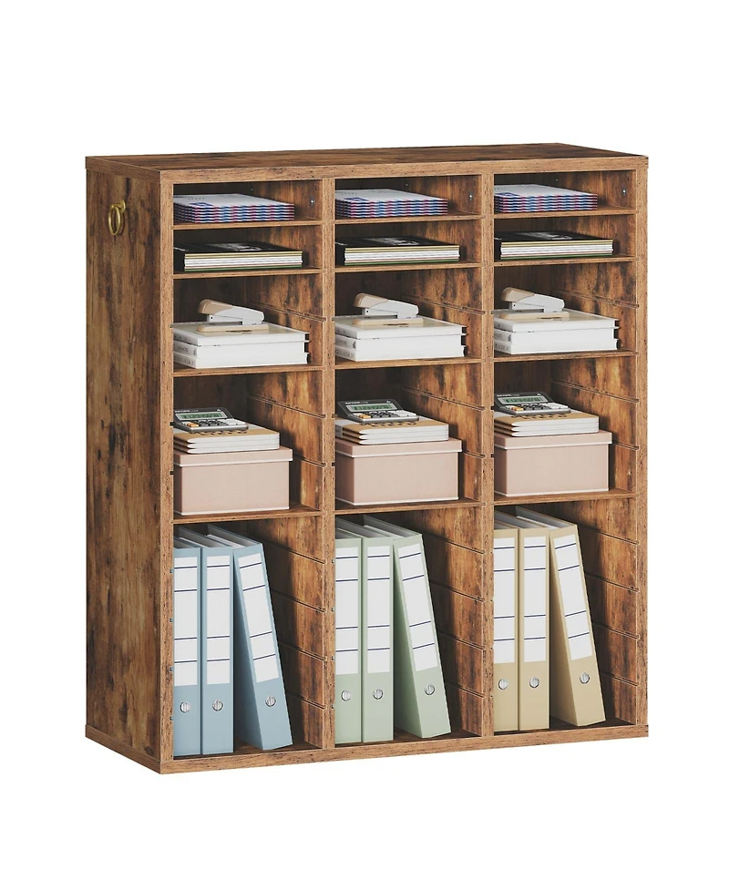 Slickblue Wooden Literature Organizer with 36 Compartments for Files and Documents