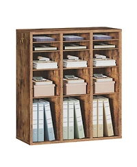 Slickblue Wooden Literature Organizer with 36 Compartments for Files and Documents