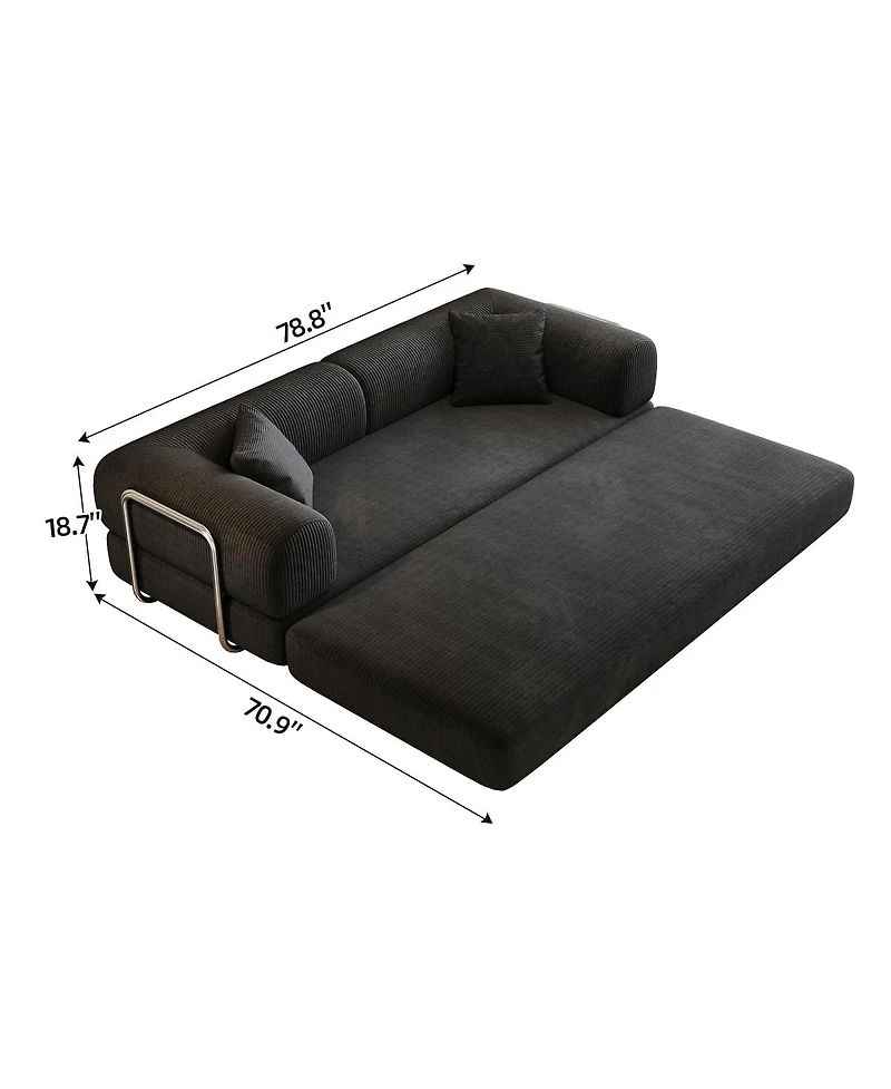 Maison Boucle Modular Sofa Bed Convertible Floor Couch Corduroy Sleeper Futon