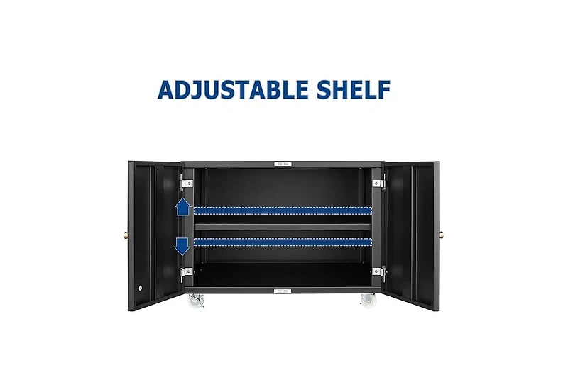 homfan Mobile Metal File Cabinet and Mini Fridge Stand Rolling Under Desk Printer with Adjustable Shelf Doors