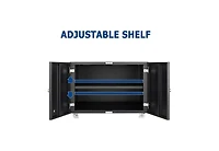 homfan Mobile Metal File Cabinet and Mini Fridge Stand Rolling Under Desk Printer with Adjustable Shelf Doors