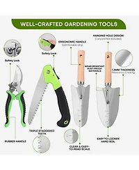 Xdovet Garden Tool Set Stainless Steel Shovel Pruning Shear Repotting Mat Bag
