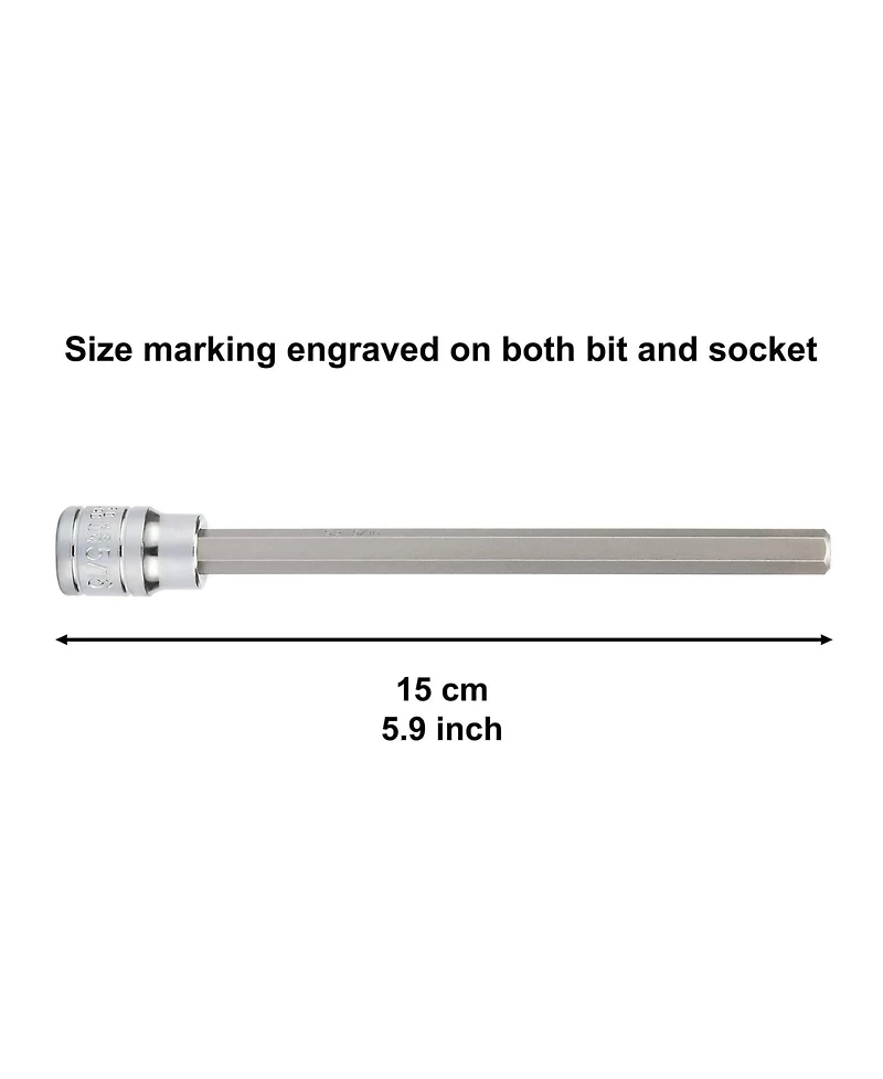 Xdovet Hex Bit Socket Set 3/8inch Drive Sae 1/16-1/2inch Long Allen Cr-v S2 Steel 10pieces