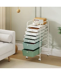 Slickblue 6 Drawer Rolling Storage Cart Multifunctional Organizer for Home Use