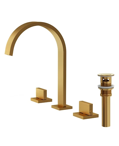 Everstein Widespread Bathroom Faucet 3 Hole, 2-handle Sink with Drain Assembly