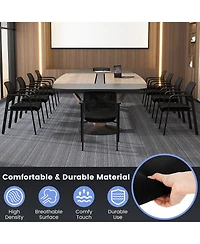 Gymax -Pack Office Conference Chair Set Mesh Guest Reception Stack Chairs with Caster Wheels