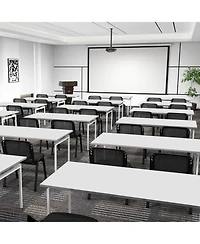 Gymax Set of 15 Mesh Conference Room Chairs with Upholstered Fabric Seat for Home Office
