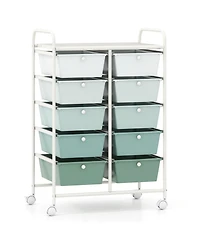 Slickblue Rolling Storage Organizer Cart with 10 Drawers