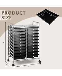 Gouun 20-Drawer Rolling Storage Cart Studio Organizer