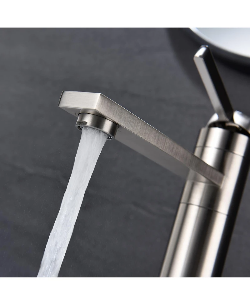 Midola Single Handle Sink Vanity Bathroom Faucet Stainless Steel with Brushed Nickel for Bathroom