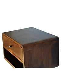 HomeRoots 18" Chestnut Solid Wood One Drawer Floating Nightstand