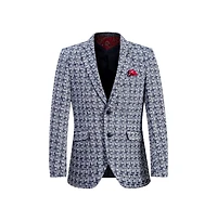 Elie Balleh Men's Slim Fit Hound tooth Brocade Blazer