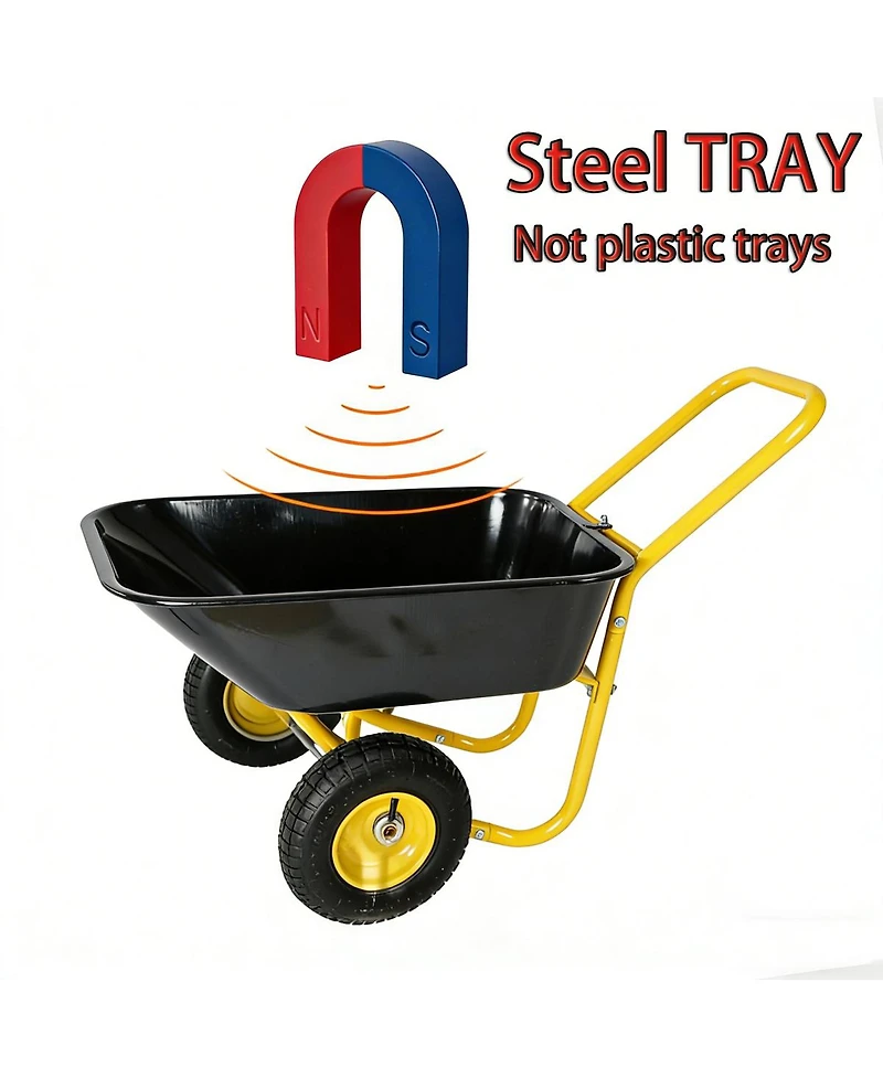 Streamdale Furniture Two-wheeled barrow garden cart 10-inch pneumatic wheels