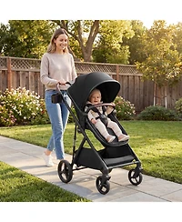 Gymax Baby 2 1 Stroller with Bassinet Mode Reversible Seat Adjustable Canopy