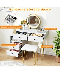 Slickblue Modern Dressing Table with Storage Cabinet and Makeup Organization