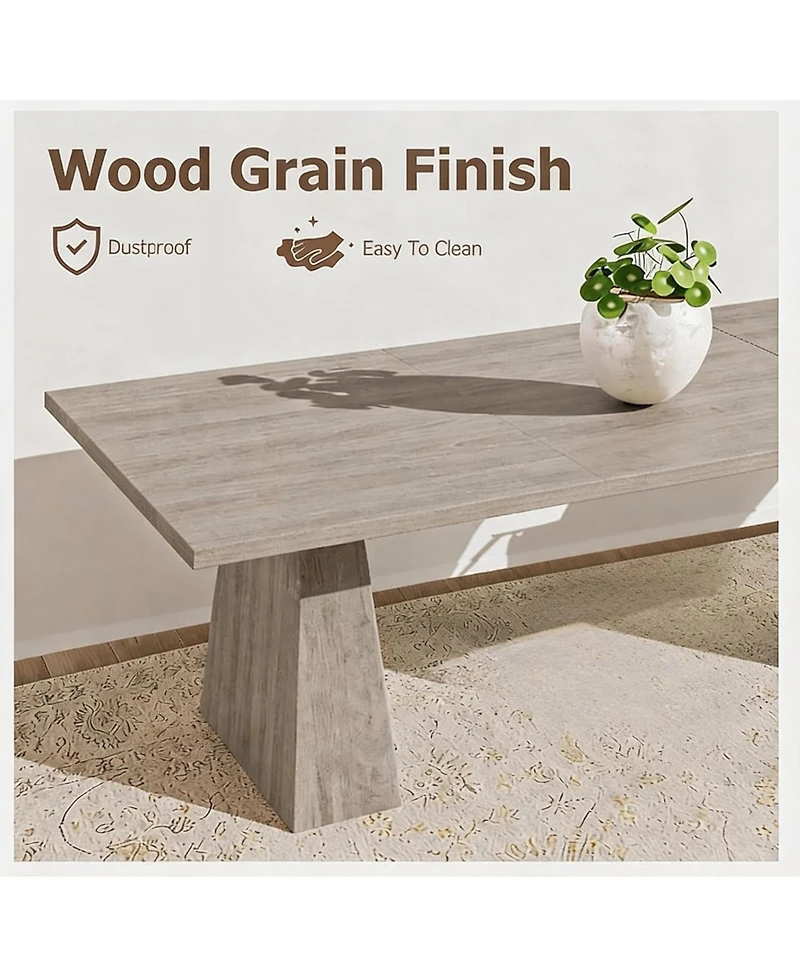 homfan 71 Inch Rectangular Dining Table Wooden Kitchen Table with Sturdy Heavy Duty Legs, Modern Dining Room Furniture for 6 to 8 People Family Use