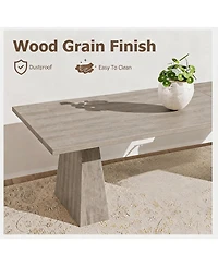 homfan 71 Inch Rectangular Dining Table Wooden Kitchen Table with Sturdy Heavy Duty Legs, Modern Dining Room Furniture for 6 to 8 People Family Use