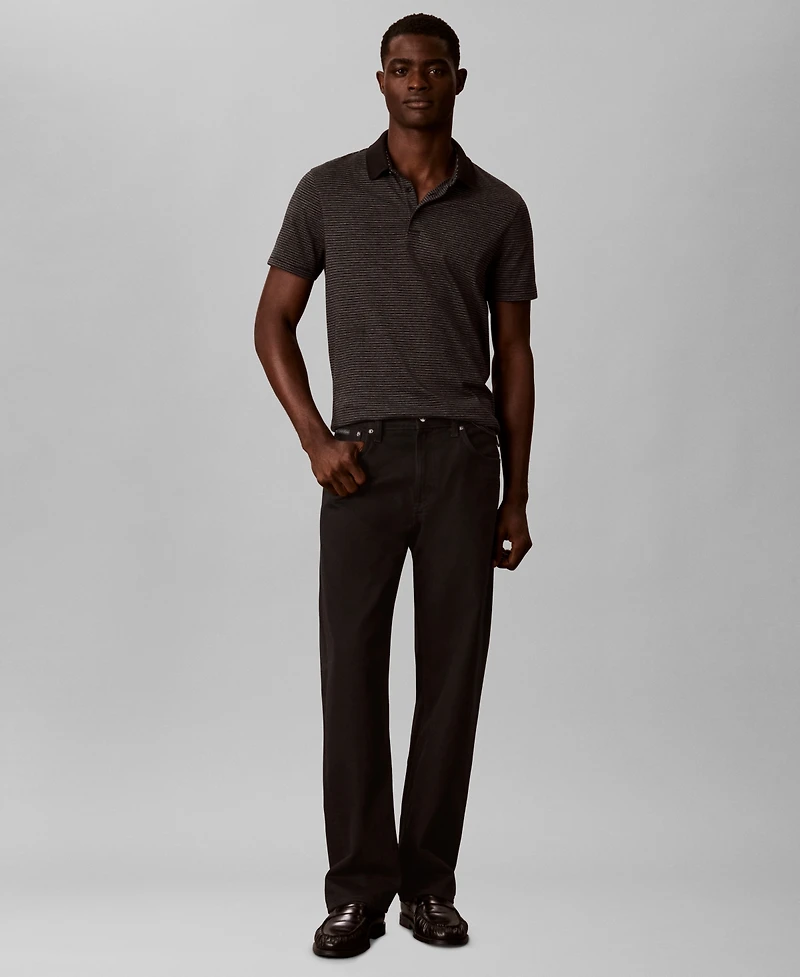 Calvin Klein Men's Supima Cotton horizontal Stripe Polo Shirt