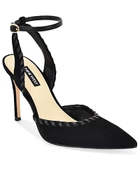 Nine West Women's Kenedy Suede Whipstitch Pointed Toe Dress Pumps