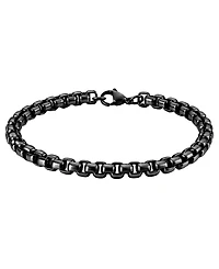 Rhona Sutton Men's Rolo Black-Plated Stainless Steel Chain Bracelet