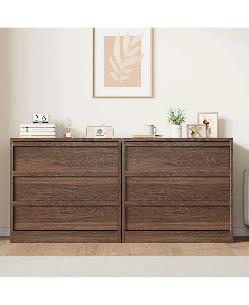 gaomon 3-Drawer Dresser for Bedroom, Natural Oak Wooden Nightstand Chest with Large Storage