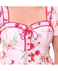 Unique Vintage Plus 1940s Sweetheart Button Front Swing Dress