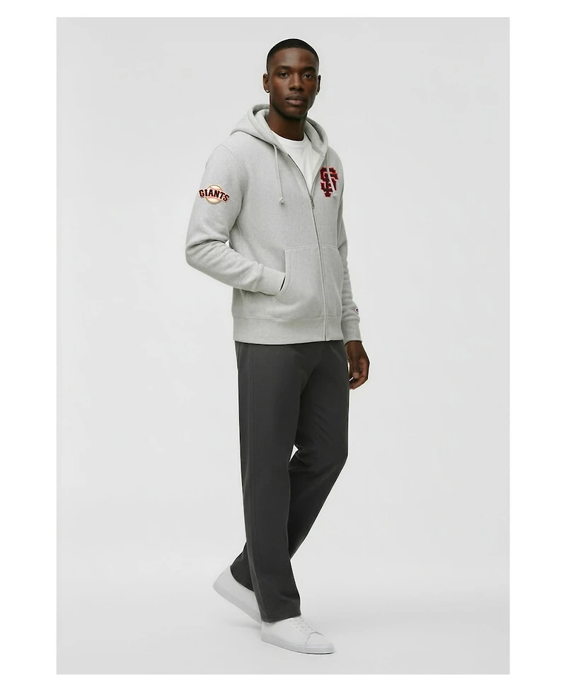Champion Men's Gray San Francisco Giants Reverse Weave Chenille Full-Zip Hoodie