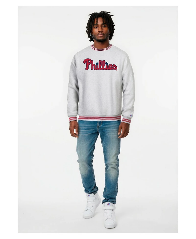Champion Men's Grey Heather Philadelphia Phillies Reverse Weave Sweatshirt